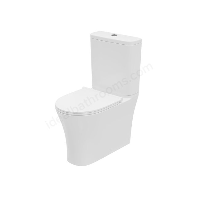 Swan Willen Rimless Comfort Height Close Coupled Closed Back WC Pack w/ Cistern & Soft Close Toilet Seat - White