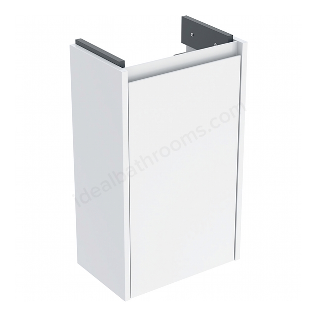 Geberit Selnova Square Compact Cabinet for 400mmW x 250mmD Basin; Gloss White Silk