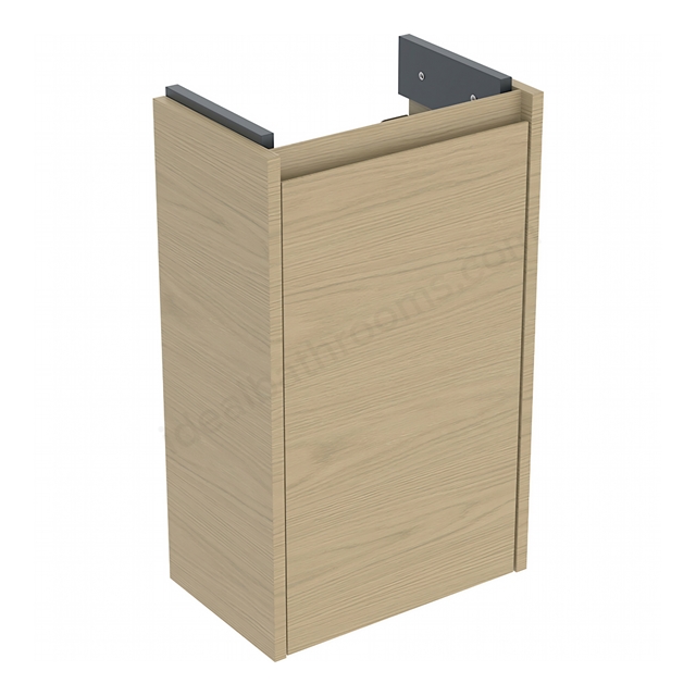 Geberit Selnova Square Compact Cabinet for 400mmW x 250mmD Basin; Oak Melamine