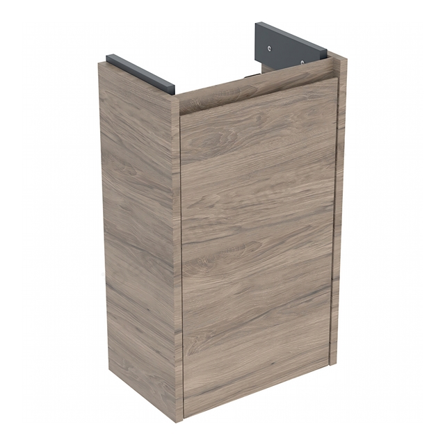 Geberit Selnova Square Compact Cabinet for 400mmW x 250mmD Basin; Hickory Melamine
