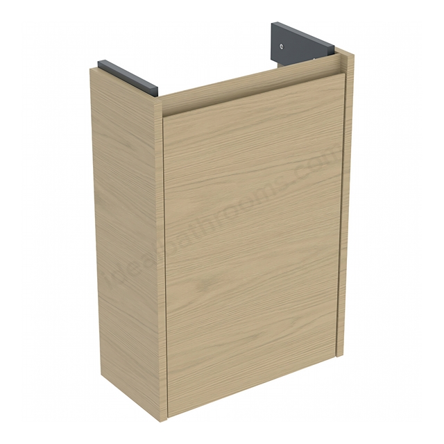 Geberit Selnova Square Compact Cabinet for 450mmW x 250mmD Basin; Oak Melamine
