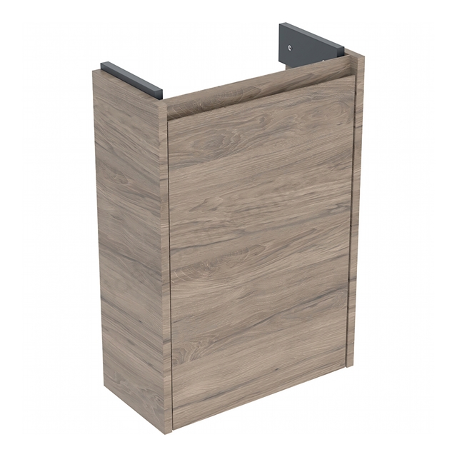 Geberit Selnova Square Compact Cabinet for 450mmW x 250mmD Basin; Hickory Melamine