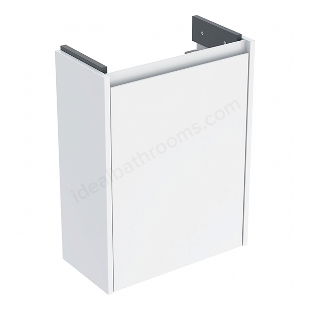 Geberit Selnova Square Compact Cabinet for 500mmW x 250mmD Basin; Gloss White Silk