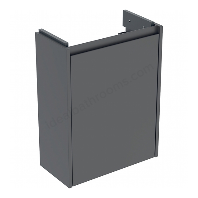Geberit Selnova Square Compact Cabinet for 500mmW x 250mmD Basin; Lava Silk Matt