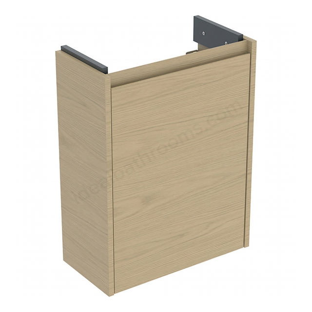 Geberit Selnova Square Compact Cabinet for 500mmW x 250mmD Basin; Oak Melamine