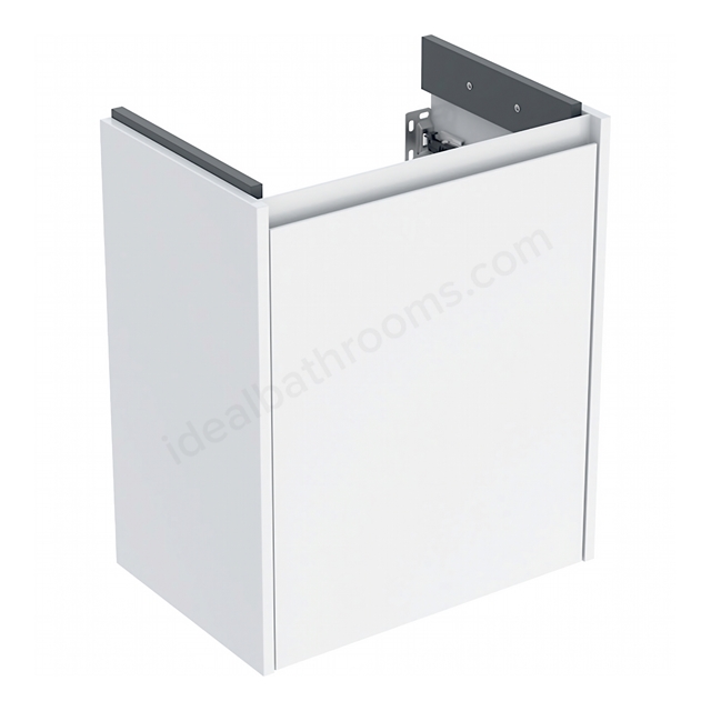 Geberit Selnova Square Compact Cabinet for 550mmW x 370mmD Basin; Gloss White Silk