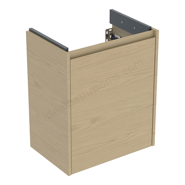 Geberit Selnova Square Compact Cabinet for 550mmW x 370mmD Basin; Oak Melamine
