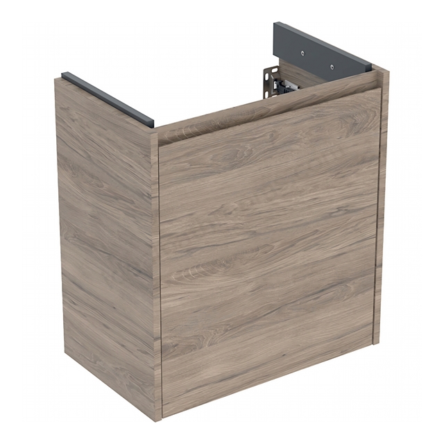 Geberit Selnova Square Compact Cabinet for 600mmW x 370mmD Basin; Hickory Melamine