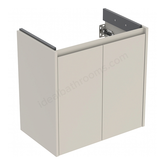 Geberit Selnova Square Compact 2-Door Cabinet for 650mmW x 400mmD Basin; Sand Silk Matt