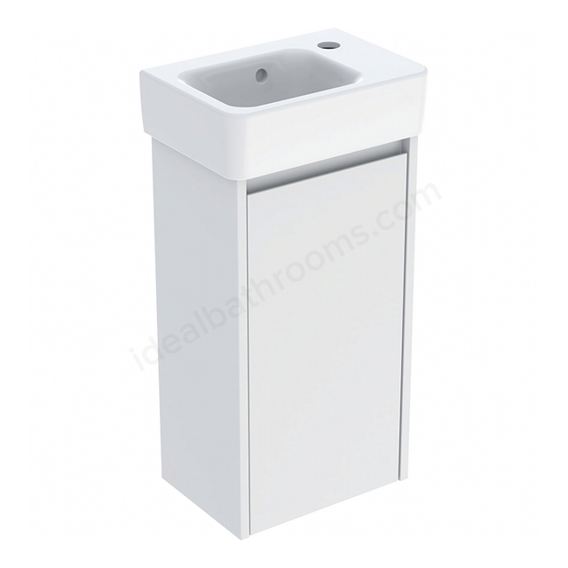 Geberit Selnova Compact 360mmW Basin & 1-Door Cabinet Set; Matt White Silk