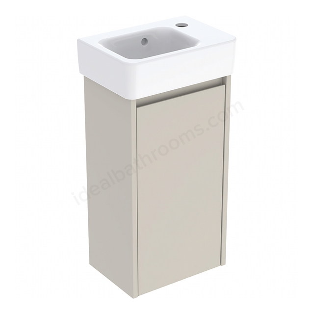 Geberit Selnova Compact 360mmW Basin & 1-Door Cabinet Set; Sand Silk Matt