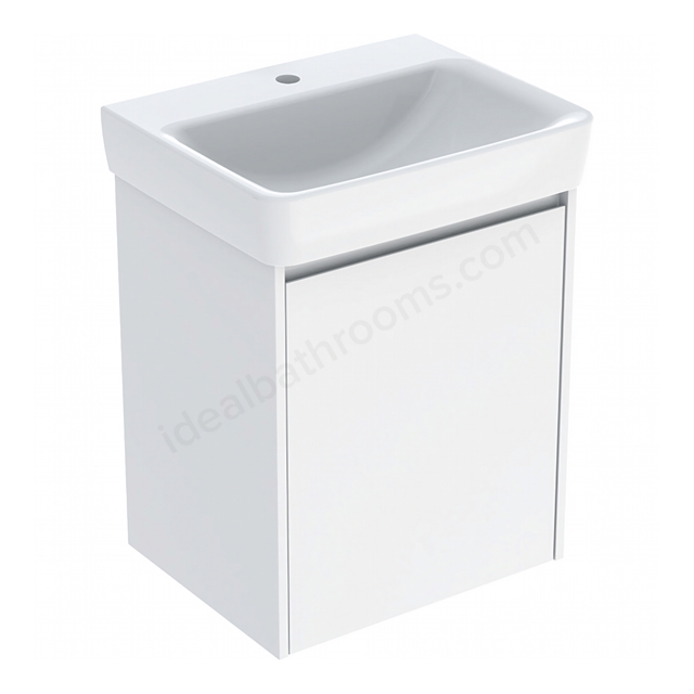Geberit Selnova 550mmW Basin & 1-Door Cabinet Set; Gloss White Silk