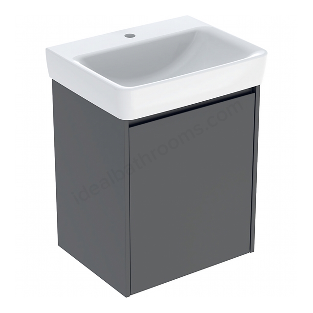 Geberit Selnova 550mmW Basin & 1-Door Cabinet Set; Lava Silk Matt