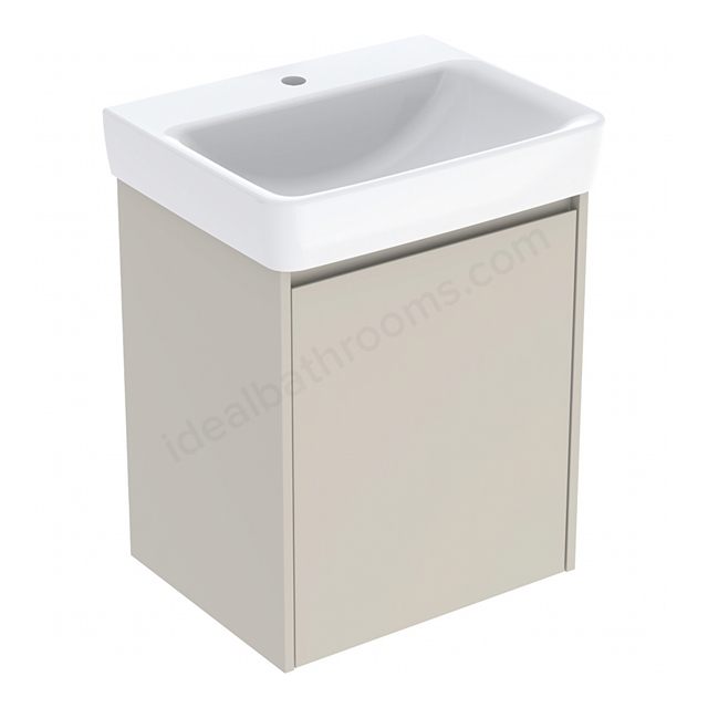 Geberit Selnova 550mmW Basin & 1-Door Cabinet Set; Sand Silk Matt