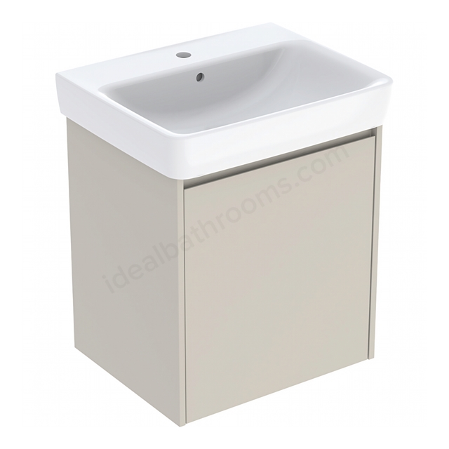 Geberit Selnova 600mmW Basin & 1-Door Cabinet Set; Sand Silk Matt