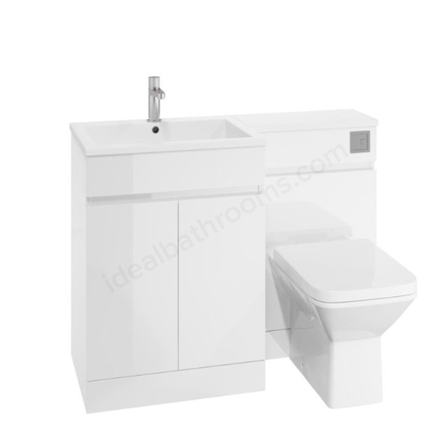 Wc Full Unit Essential Waterproof L Shaped Right Handed Vanity & WC Unit w/ Basin ...