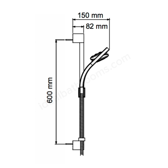 Mira 360M Minimalist Shower Rail Kit; Chrome Ideal Bathrooms
