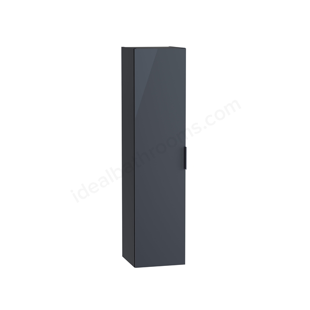 VitrA S20 Square 1450 x 350mm, 1 Door Tall Unit - Anthracite High Gloss