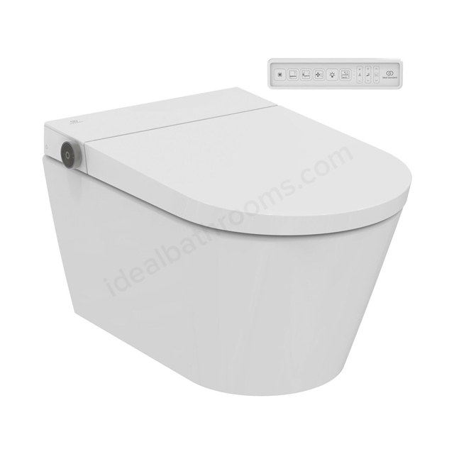 Ideal Standard i.Life E Wall Hung Shower Toilet Pack w/ Prosys WC Frame & Oleas M3 Chrome Flush Plate