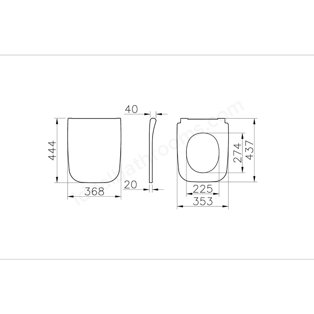 VitrA Universal Slim Soft WC Seat-DP-White-Square