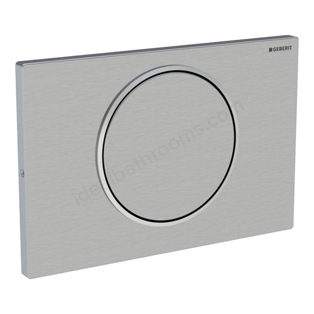 Geberit SIGMA10 Single Flush Plate; for 80mm and 120mm Sigma Cisterns; Anti Vandal; Stainless Steel