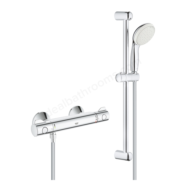 Grohe GROHTHERM 800 Thermostatic Shower Mixer exposed shower set 1/2 Inch; Chrome