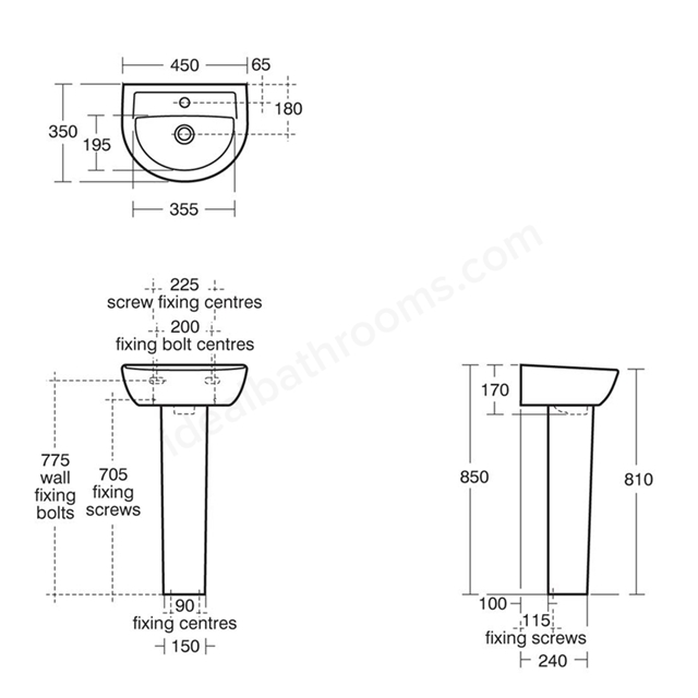 Armitage Shanks Sandringham 21 Countertop Basin 2 Tap Hole 500mm