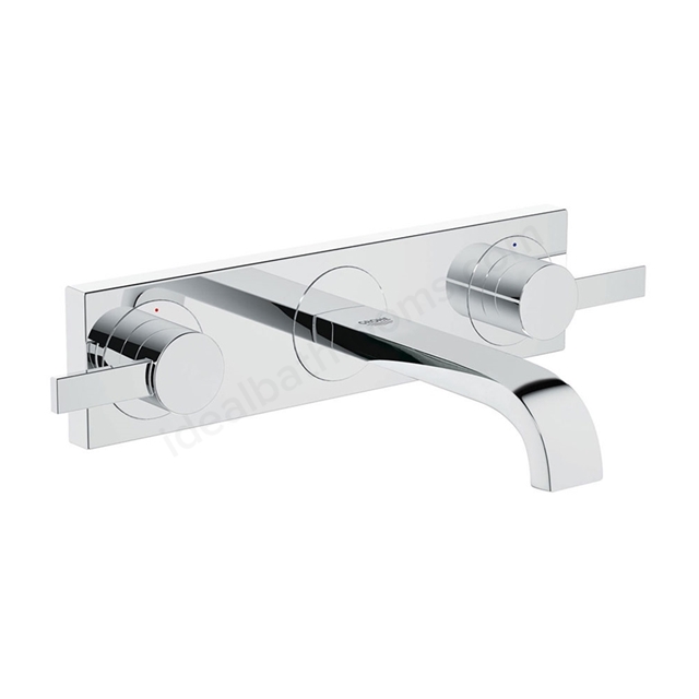 Grohe ALLURE 3 Tap Hole; Basin Mixer Tap; 1/2 Inch S-Size; Wall Mounted; Trim Set Only; Chrome