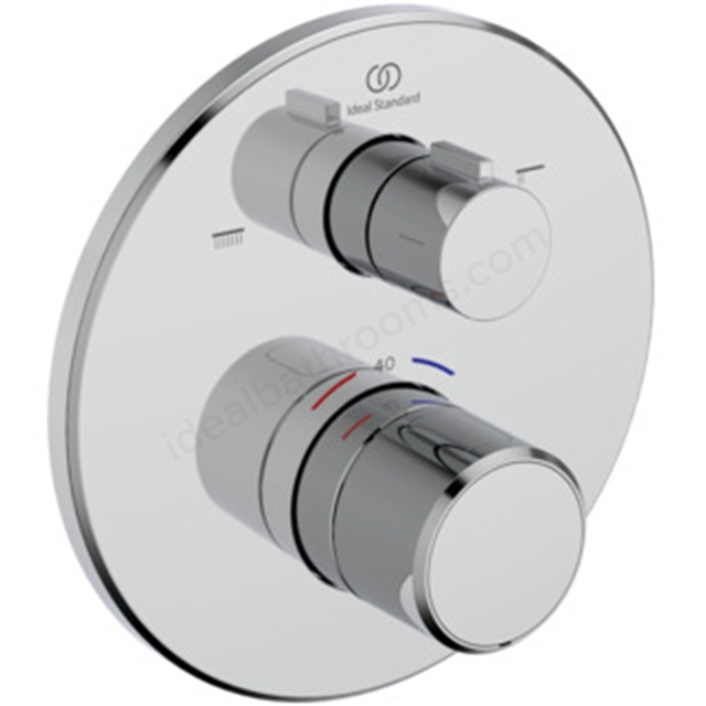 Ideal Standard Ceratherm T25 Built-In Thermostatic 2-Outlet Shower Mixer (EasyBox kit 2) - Chrome
