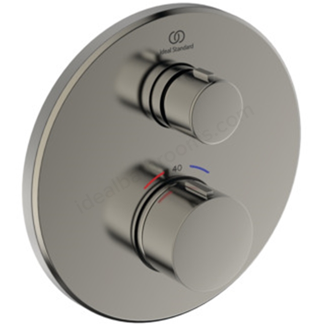 Ideal Standard Ceratherm Navigo Built-In Thermostatic 1 Outlet Round Shower Mixer (Easybox kit 2) - Silver Storm