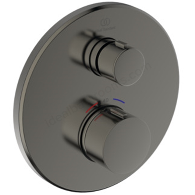 Ideal Standard Ceratherm Navigo Built-In Thermostatic 1 Outlet Round Shower Mixer (Easybox kit 2) - Magnetic Grey