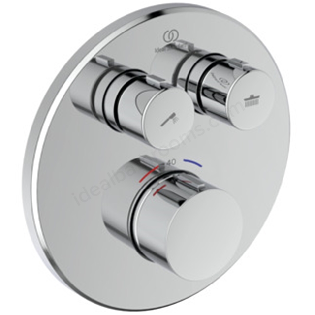 Ideal Standard Ceratherm Navigo Built-In Thermostatic 2 Outlet Round Shower Mixer (Easybox kit 2) - Chrome