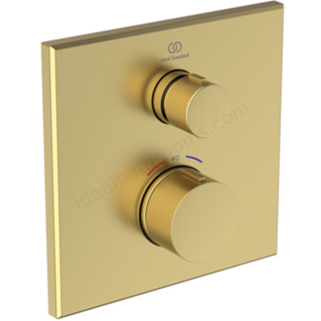 Ideal Standard Ceratherm Navigo Built-In Thermostatic 1 Outlet Square Shower Mixer (Easybox kit 2) - Brushed Gold