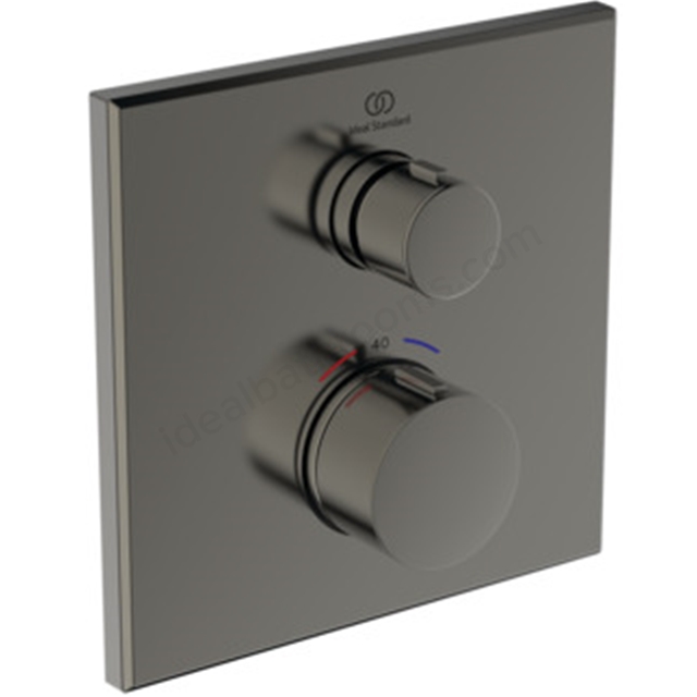 Ideal Standard Ceratherm Navigo Built-In Thermostatic 1 Outlet Square Shower Mixer (Easybox kit 2) - Magnetic Grey