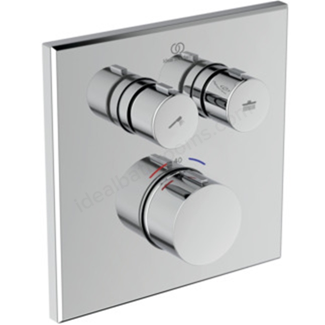 Ideal Standard Ceratherm Navigo Built-In Thermostatic 2 Outlet Square Shower Mixer (Easybox kit 2) - Chrome