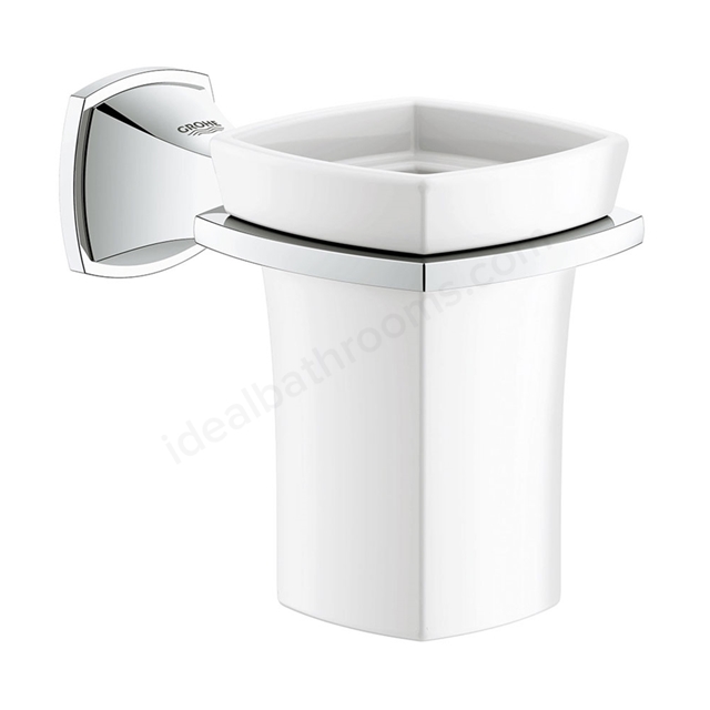 Grohe GRANDERA Holder with Ceramic Tumbler; Chrome