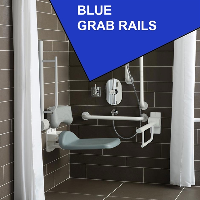 Armitage Shanks CONTOUR 21 Unisex Shower Pack with Blue Rails (No Basin); Blue