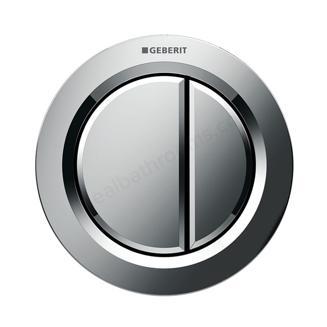 Geberit TYPE01 Dual Flush Button; for Concealed Cisterns 120mm & 150mm; for Solid & Dry Walls; Gloss Chrome