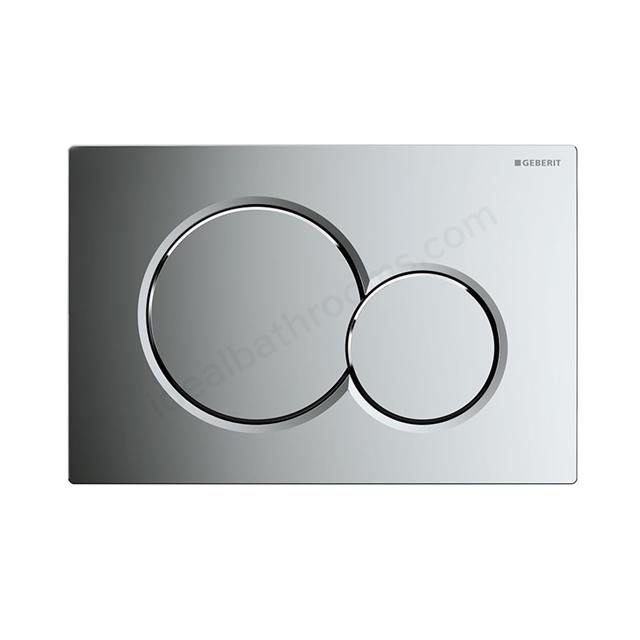Geberit SIGMA01 Dual Flush Plate; for 80mm and 120mm Sigma Cisterns; Gloss Chrome